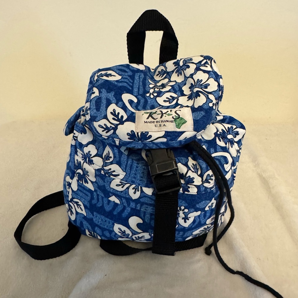 Ky Mini Blue ibiscus Backpack